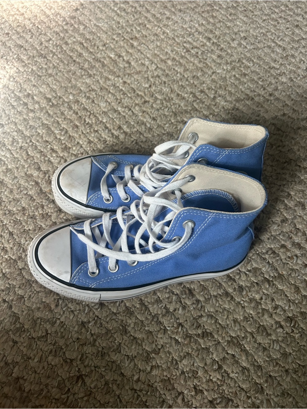 Converse Light Blue High-Top Sneakers with White Accents - Picture 3 of 5